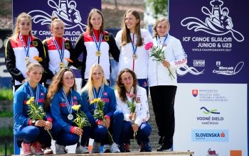 Juniorské kanoistky strieborné, kajakárky bronzové